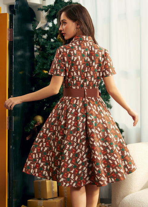 Rustik elegans avslappnad klänning-2