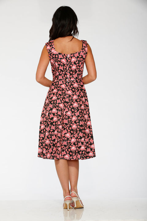 Svart swingklänning med hjärtformad ängel-5