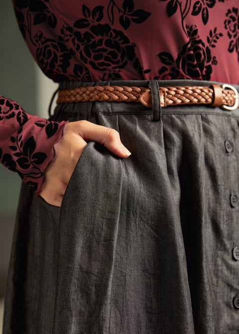 Bokhandelns bästa Chambray A-linjekjol-1