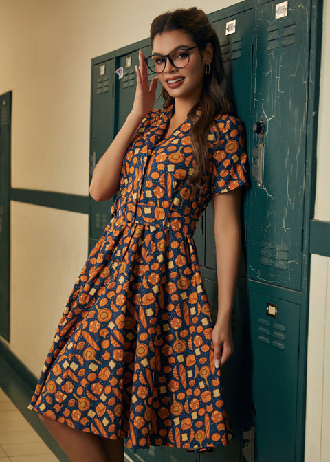 Rustik elegans avslappnad klänning-3