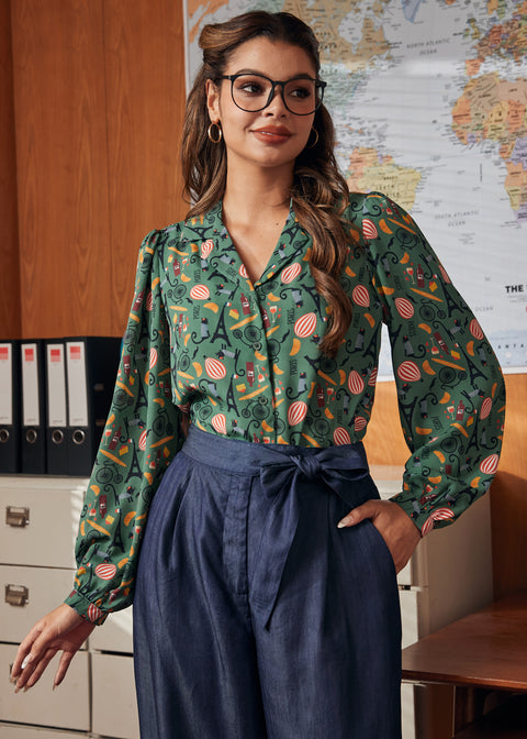 Kalla det en klassisk långärmad skjorta med lägerkrage-3