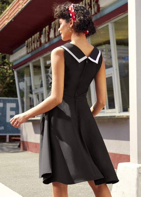 Svartvit swingklänning-5