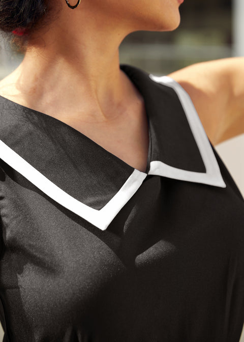 Svartvit swingklänning-7