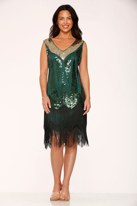Grön Flapperklänning-4