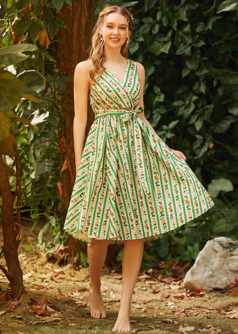 Instant Energy Fuskklänning med omlottmönster-5