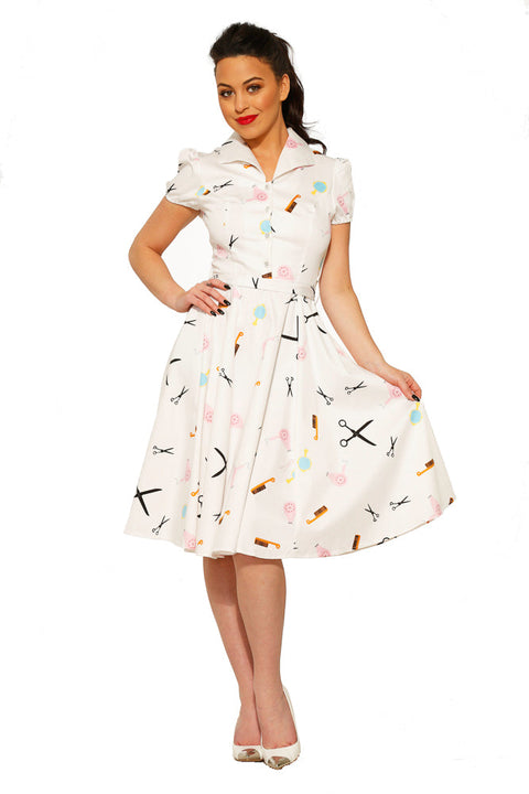 Vit klänning för skönhetssalong-4