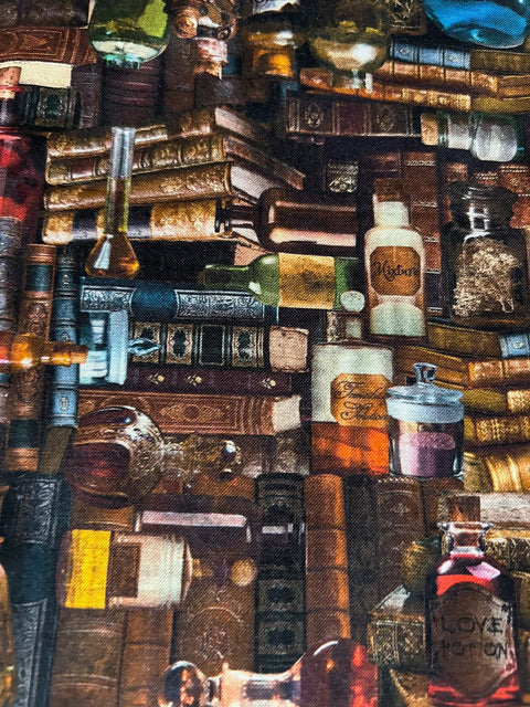 Skaterklänning i stretchig bomull med förtrollande tryck-1