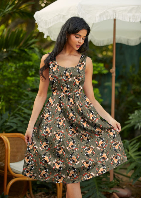 Retro Fit&Flare Klänning Badgers-2