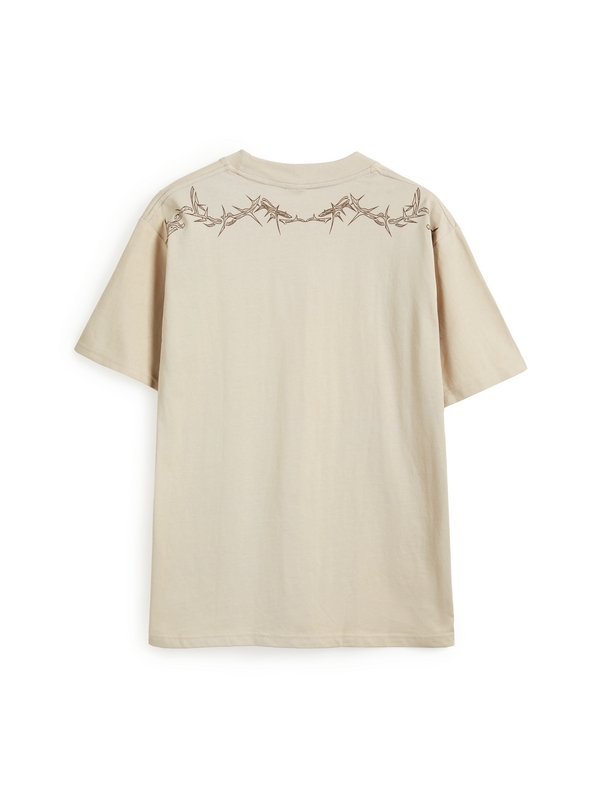 Kurzarm-T-Shirt mit Hip-Pop-Thorn-Print für Herren-2