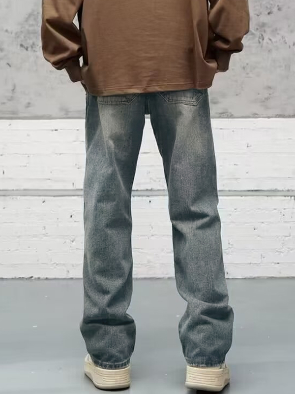 Herren-Cargojeans im Used-Look mit Reißverschlusstaschen-2