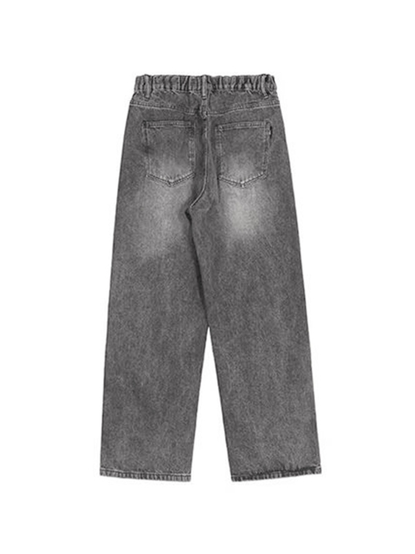 Lose Herrenjeans mit verwaschenem Crackle-Print-5