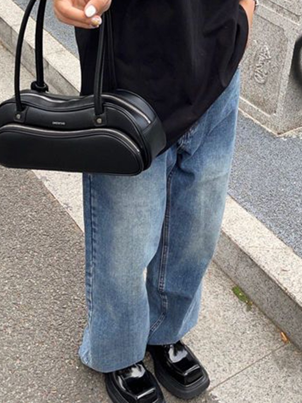 Verwaschene Baggy-Boyfriend-Jeans mit hoher Taille-3