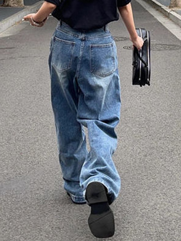 Verwaschene Baggy-Boyfriend-Jeans mit hoher Taille-2