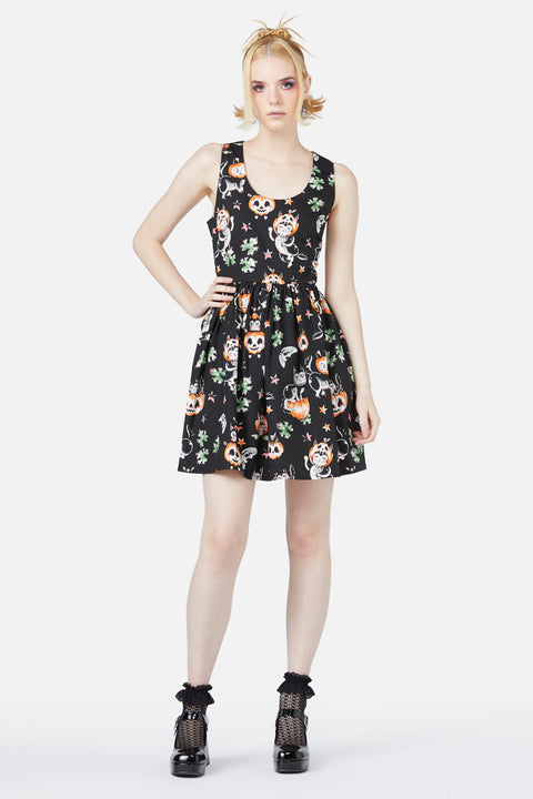 Pumpalappsklänning för kattunge-2