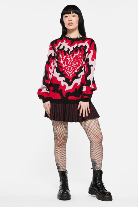 Stickad tröja med hjärtesorg-2