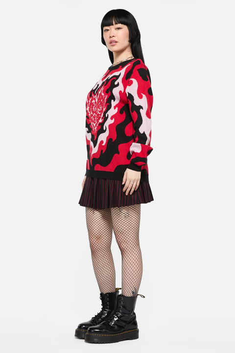 Stickad tröja med hjärtesorg-4