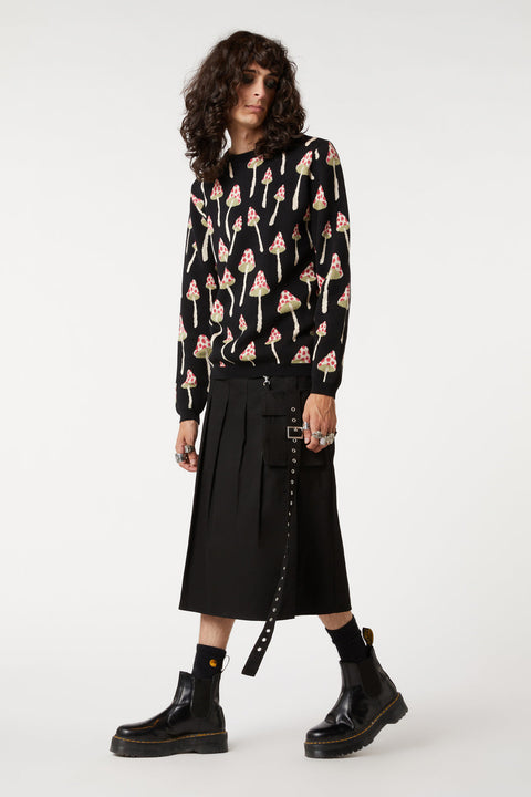 Stickad tröja med svampmössa-3