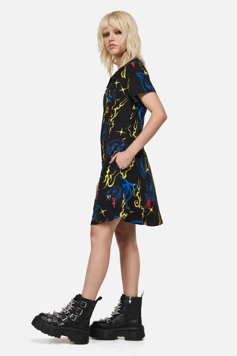 Panther Punk Miniklänning-7