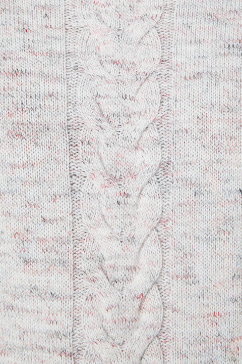 Rymdfärgad kabelstickad boxig ulltröja-1