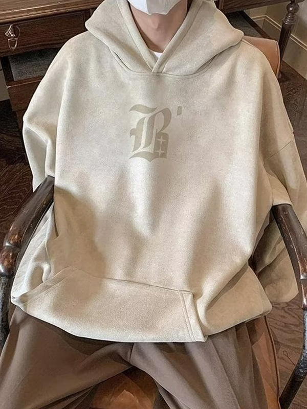 Übergroßer Kapuzenpullover mit Print für Herren-1