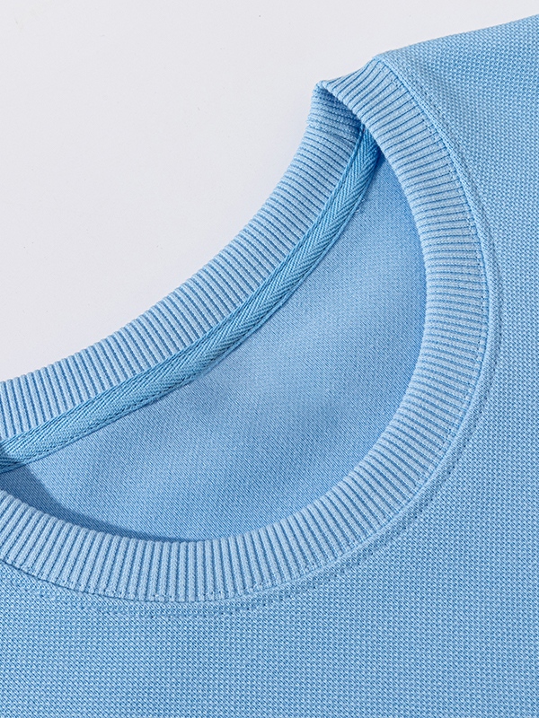 Einfarbiges Herren-Sweatshirt mit Rundhalsausschnitt aus reiner Baumwolle-2