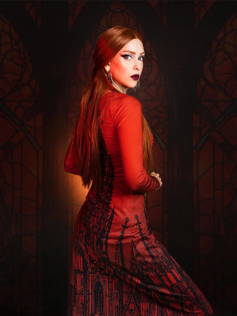 Elspeth - Bekväm Cathedral Maxiklänning-2