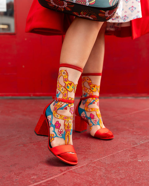 År av ormen Transparent Crew-strumpa-2